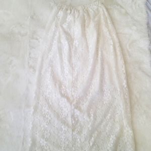 White High Waist Women Summer Midi Skirk